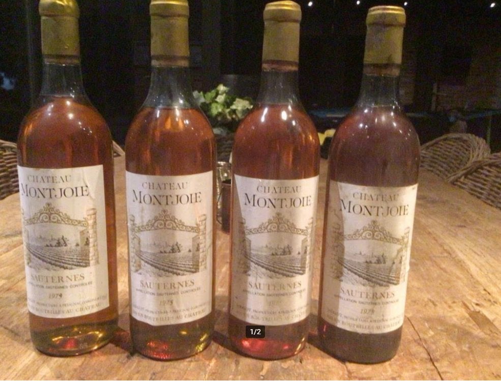 3 flessen Sauternes Chateau Montjoie 1975, Enlèvement ou Envoi, Neuf, Pleine
