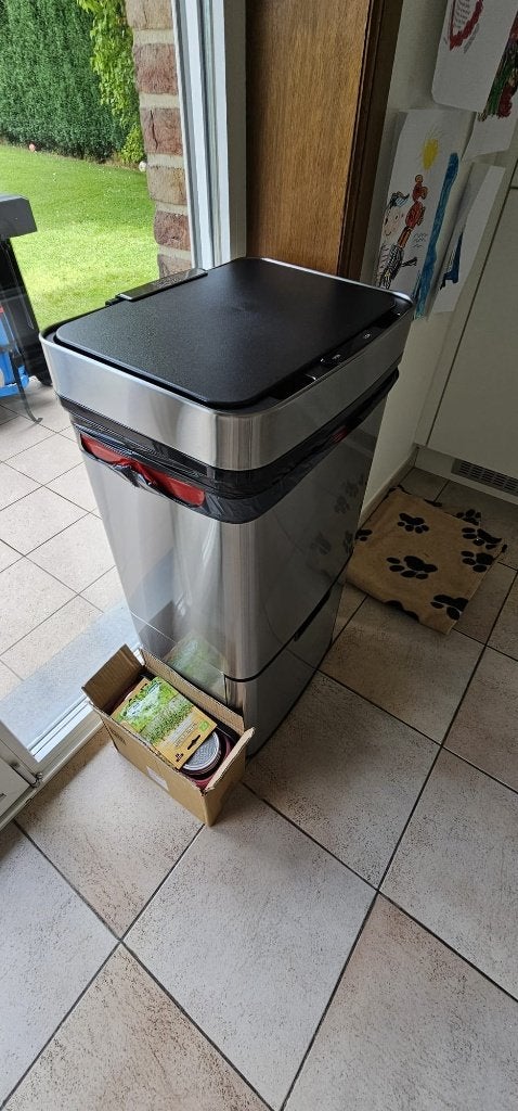 Poubelle automatique inox à capteur, Enlèvement, Utilisé, Inox