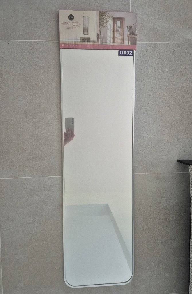 Wand- of deurspiegel aluminium/zilver 33 cm x 117 cm NIEUW, Huis en Inrichting, Woonaccessoires | Spiegels, Ophalen, Minder dan 50 cm