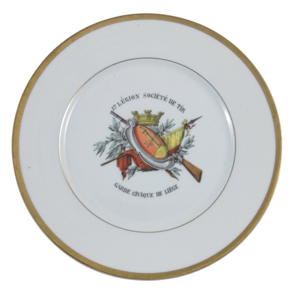 1re Légion Société de Tir-Garde Civique de Liège - assiette, Enlèvement ou Envoi, Autres, Objet d'art