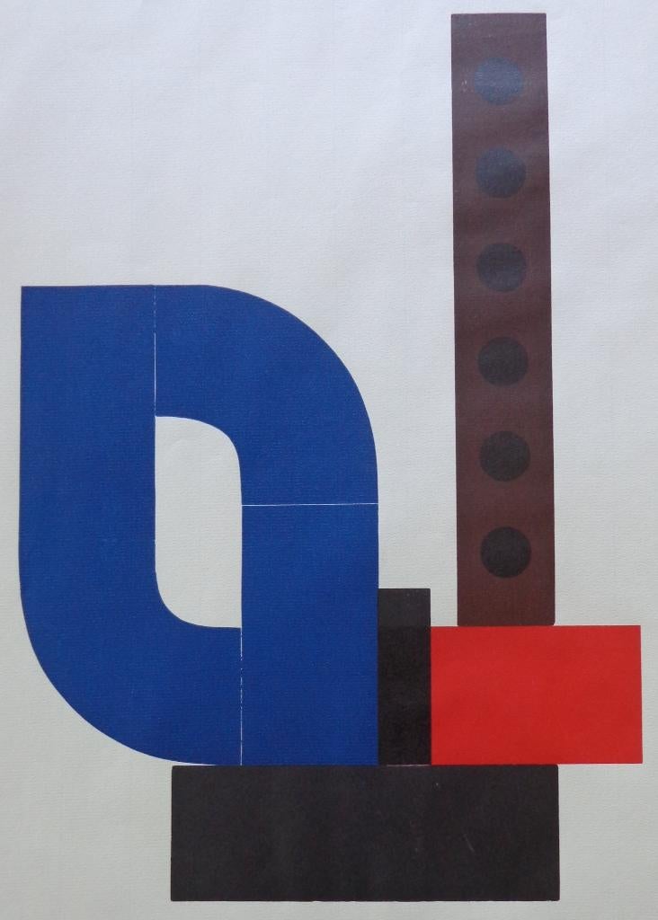 JOSUA REICHERT / KOMPOSITION / KLEURZEEFDRUK / 61x49cm / SIG, Antiquités & Art, Art | Lithographies & Sérigraphies, Signé, Enlèvement ou Envoi