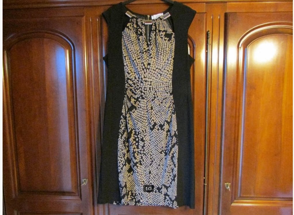 kleed Joseph Ribkoff zwart met beige 50 euro nummer 2., Joseph Ribkoff, Ophalen, Zo goed als nieuw, Zwart