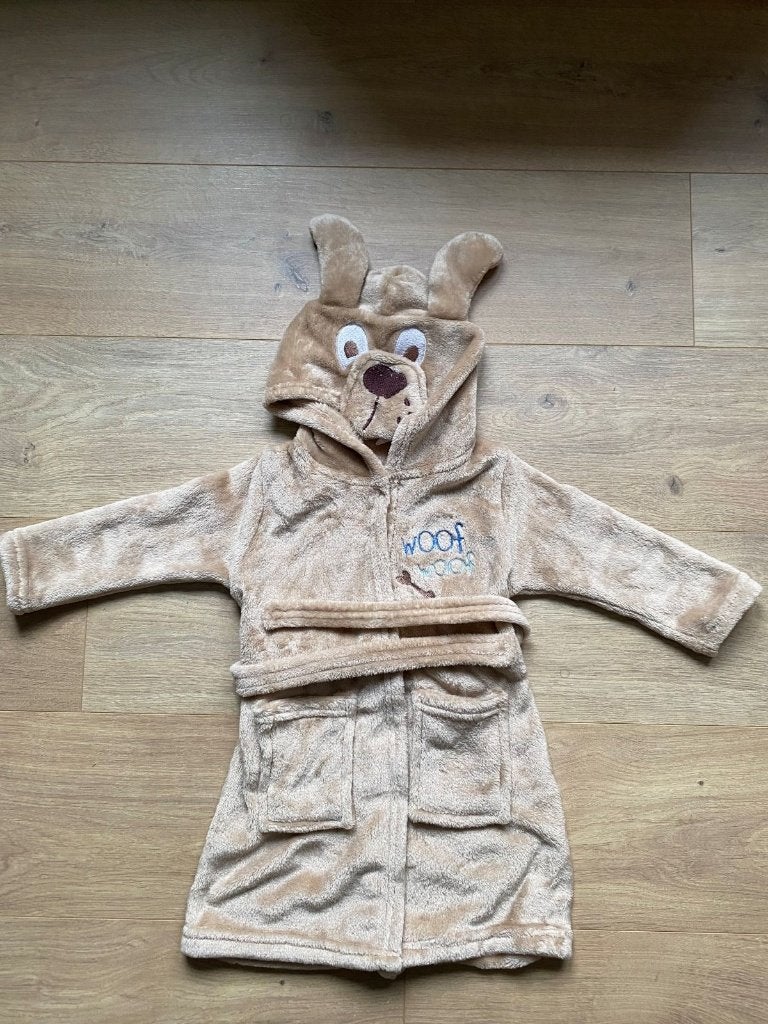 Schattige Baby Badjas 'Woof Woof' - Maat 80 - NIEUW!, Ophalen, Nieuw, Jongetje of Meisje, Overige typen