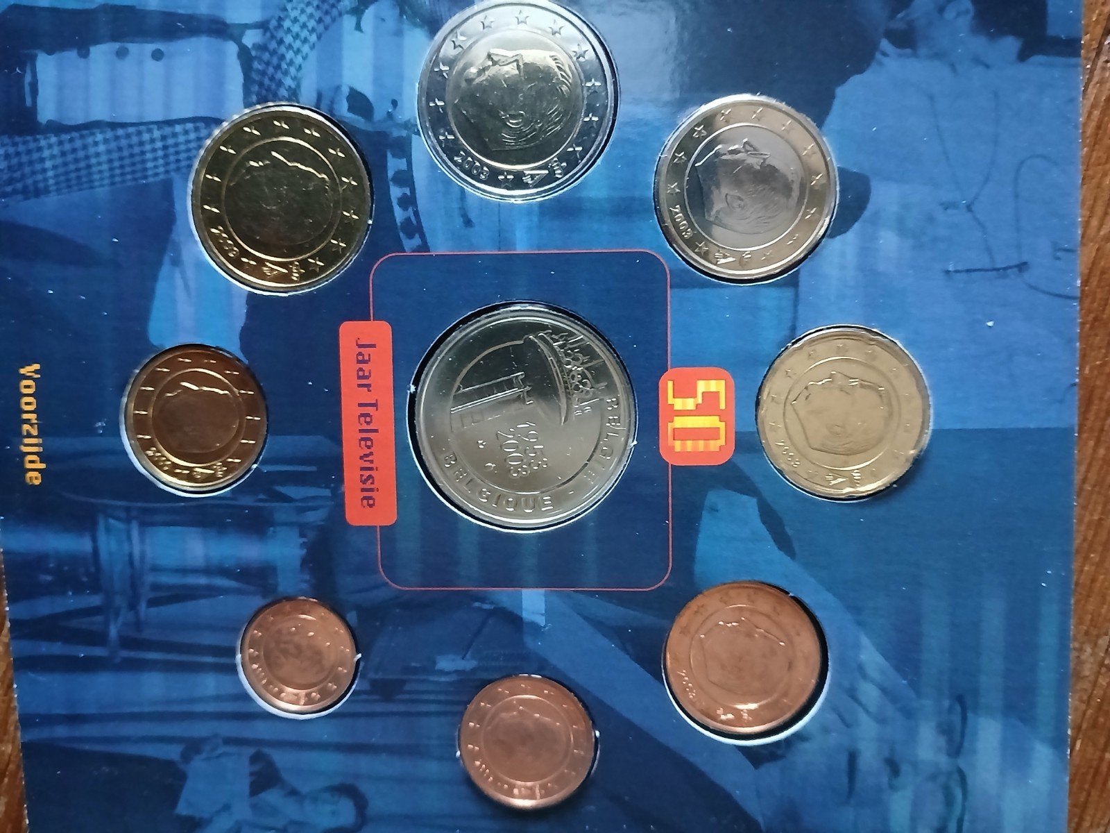 Euromunten setje Belgie 2003 met herdenkingscoin 50 jaar tel, Ophalen of Verzenden, België, Overige waardes, Setje