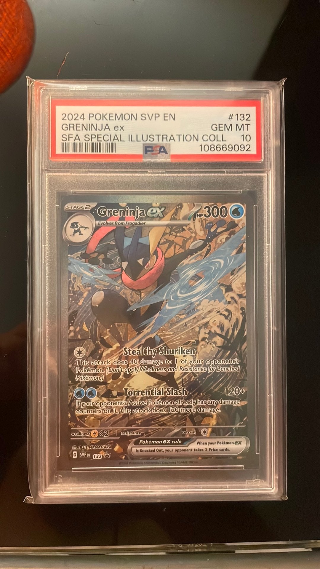 Greninja ex (SVP132) PSA 10, Ophalen of Verzenden, Nieuw, Losse kaart, Foil