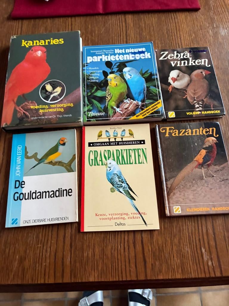 6 boekjes over kanaries,parkieten,zebravinken,fazanten etc, Enlèvement ou Envoi, Utilisé