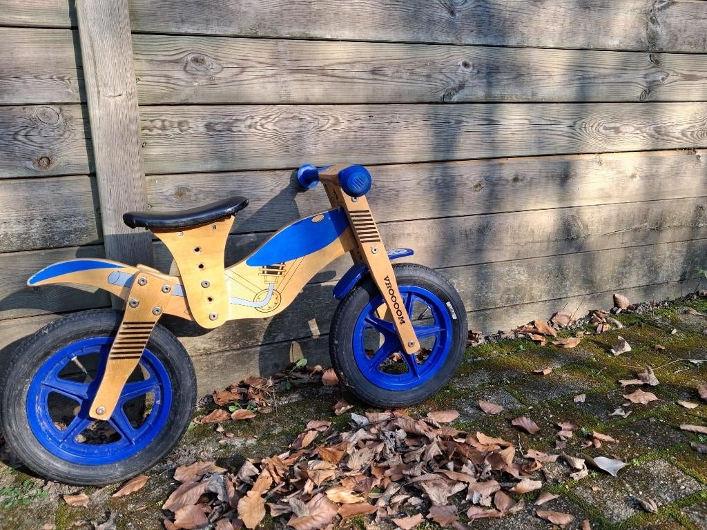 Houten loopfietsje motor, Kinderen en Baby's, Speelgoed | Buiten | Voertuigen en Loopfietsen, Ophalen, Gebruikt, Loopfiets