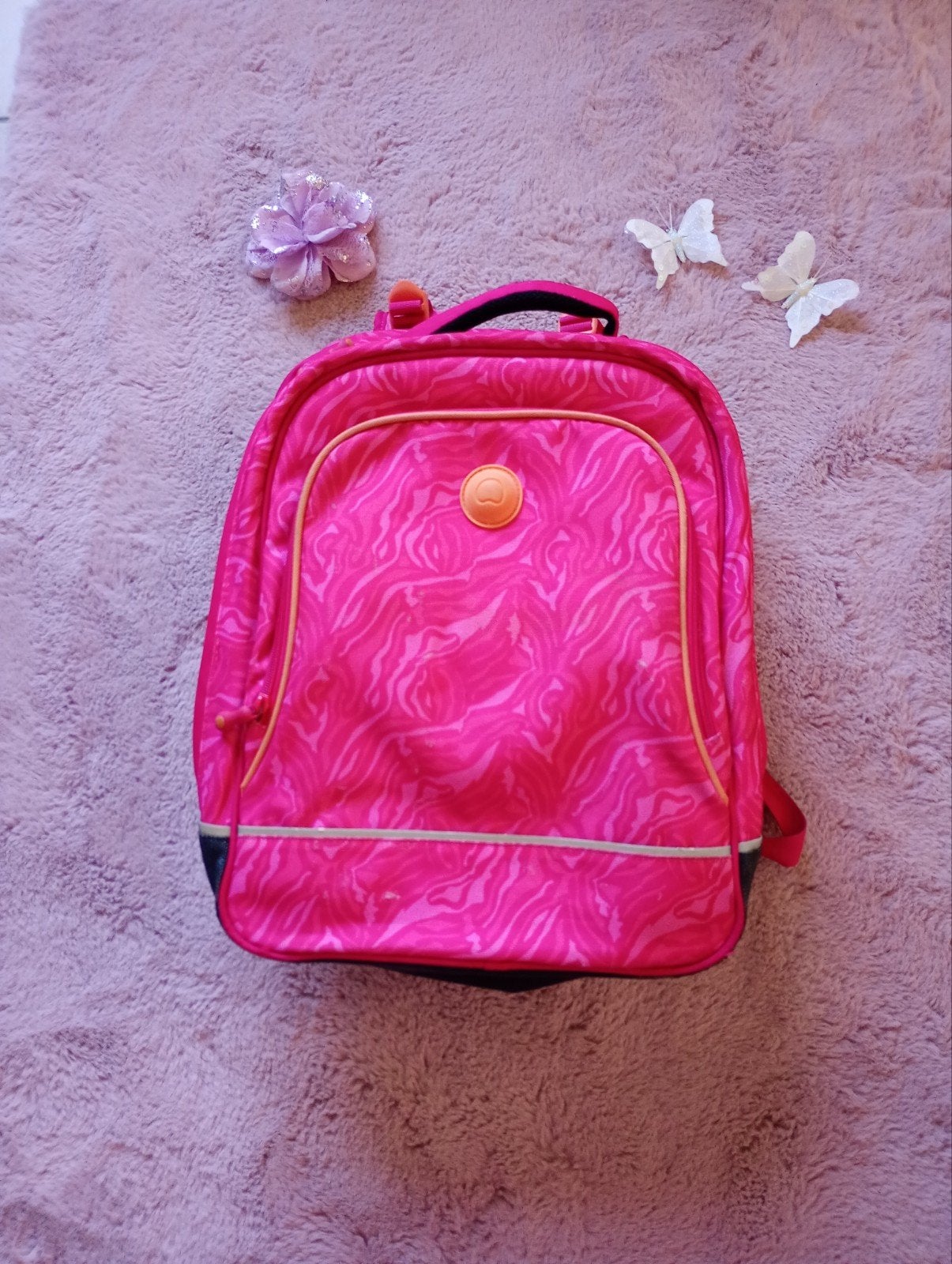 Delsey roze boekentas/rugzak, Roze, Rugtas
