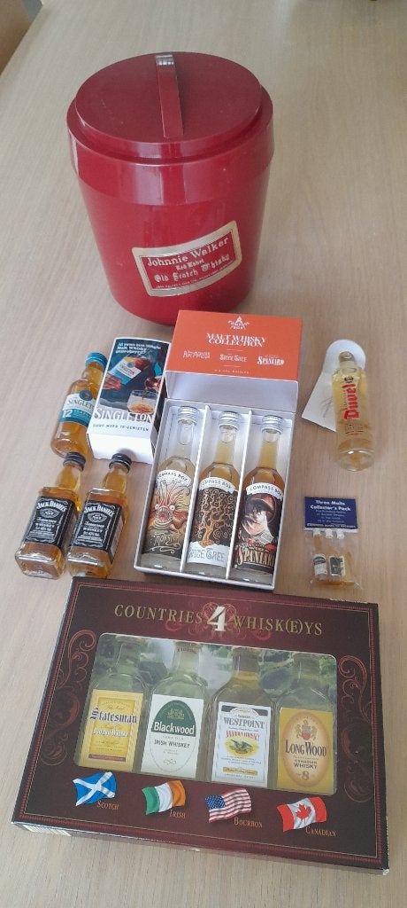 Whisky mini flesjes + vintage ijsemmer, Overige gebieden, Overige typen, Ophalen of Verzenden, Zo goed als nieuw