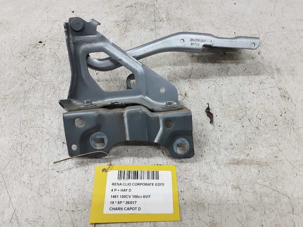 CHARNIERE DE CAPOT DROIT Renault Clio V (RJAB) (654006494R), Autos : Pièces & Accessoires, Renault, Mevr. I. Hauben, Utilisé, Rue de l'Espoir 34 34
4030  GRIVEGNÉE, BE