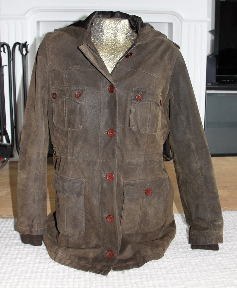 Mooie Leren Dames Jas Met Capuchon (M) € 60,-, Kleding | Dames, Overige kleuren, Verzenden, Zo goed als nieuw, ANDERE