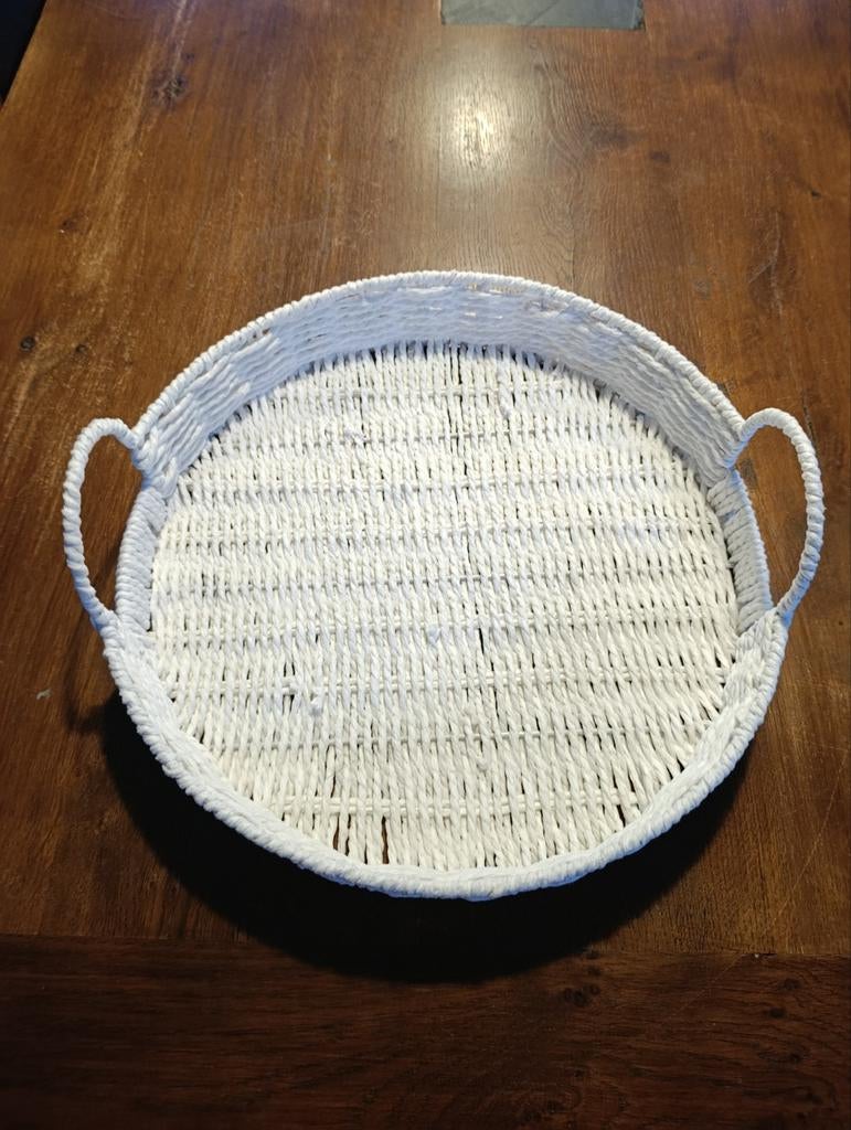 Witte rieten mand, Ophalen of Verzenden, Mand