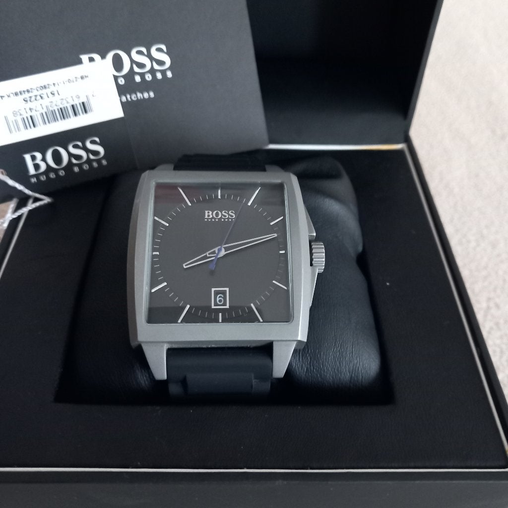 Herenuurwerk Hugo Boss, Handtassen en Accessoires, Horloges | Heren, Overige merken, Staal, Polshorloge, Kunststof