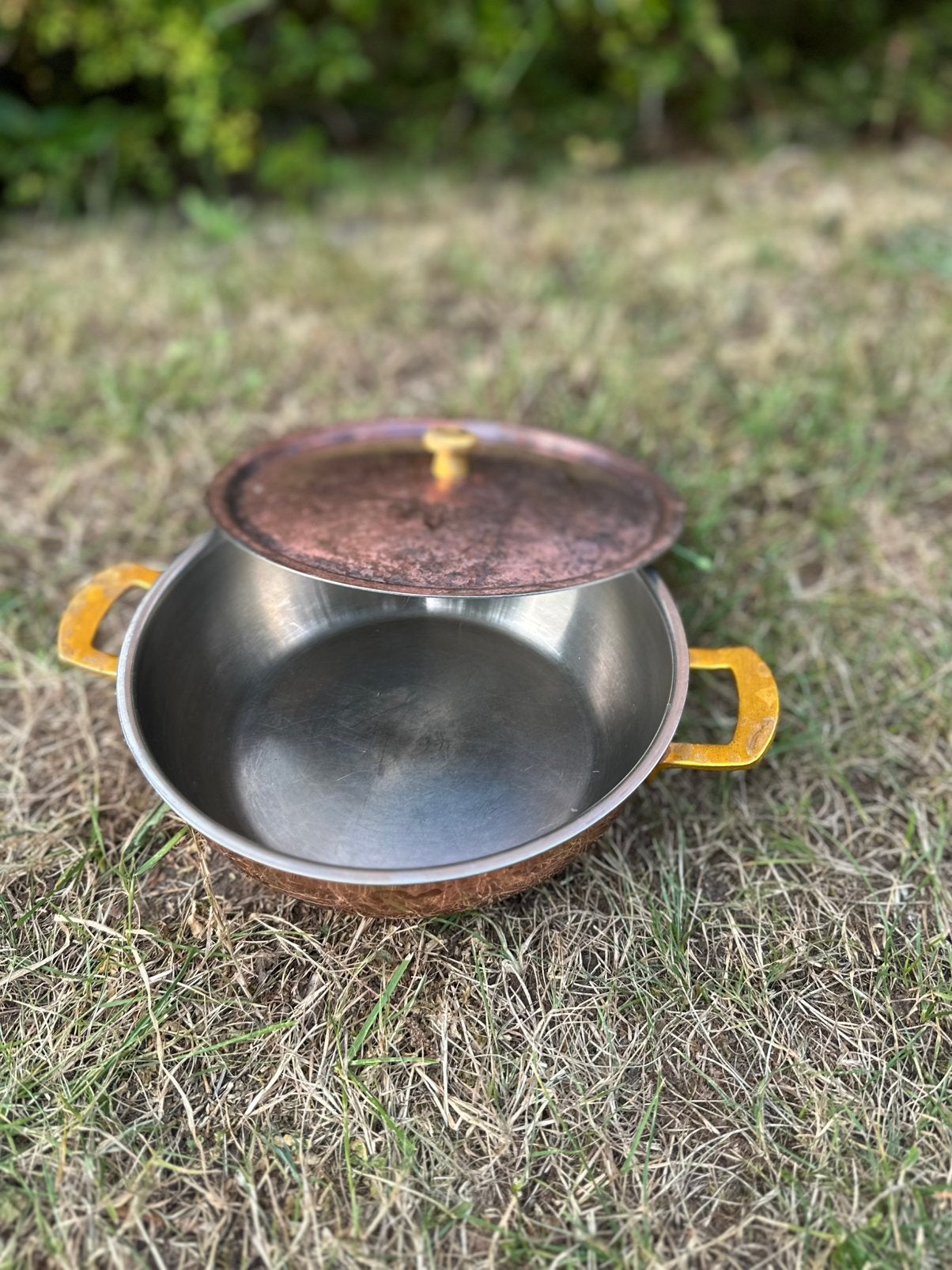 Koperen pan kookpot, Huis en Inrichting, Keuken | Potten en Pannen, Ophalen, Gebruikt, Koper