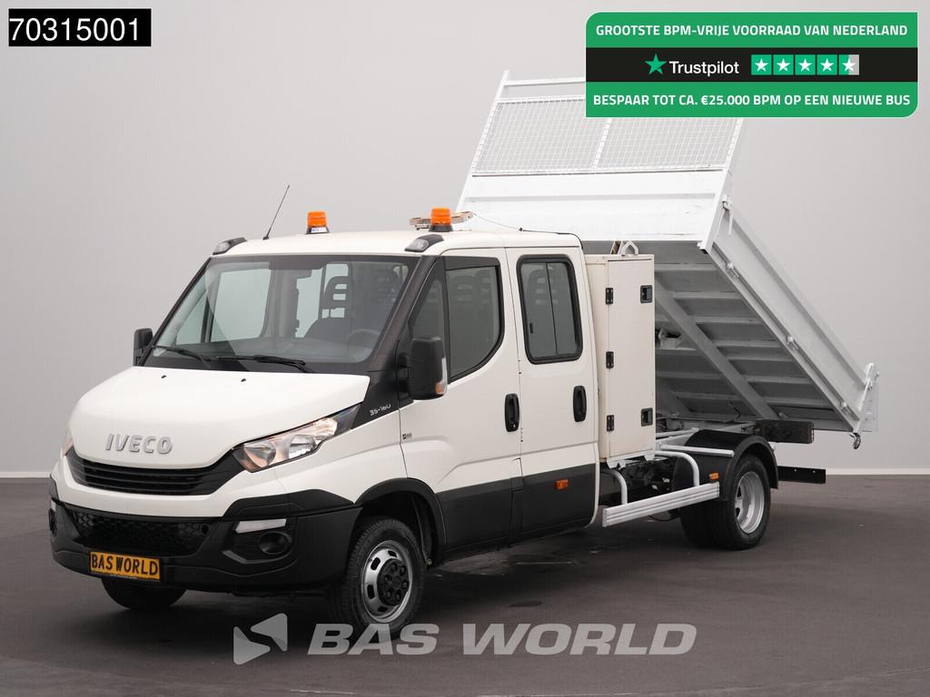 Iveco Daily 35C16 Kipper Dubbellucht 160PK 3,5t Trekhaak Nav, Auto's, Stof, Gebruikt, Iveco, Multifunctioneel stuurwiel