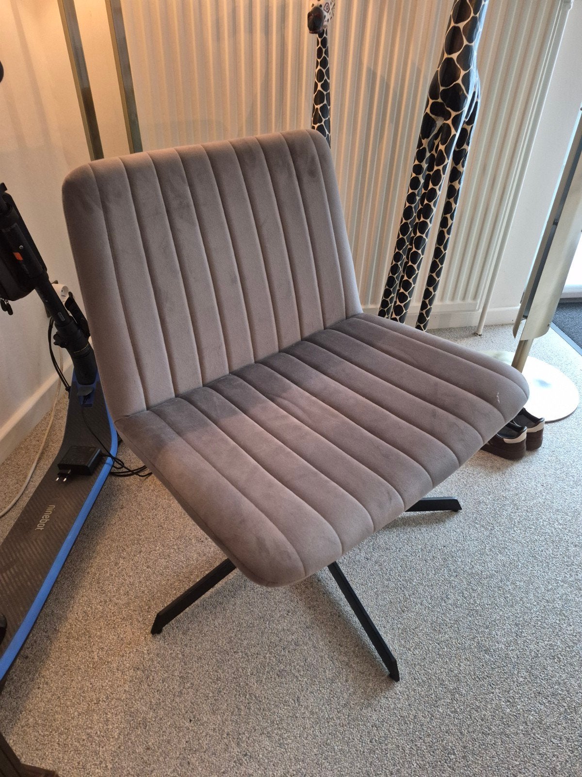 draaifauteuil velvet grijs, Huis en Inrichting, Ophalen, Grijs