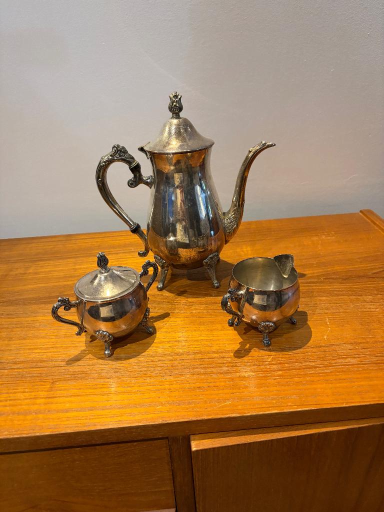 Vintage Leonard Silverplate 3-delig Koffie- & Theeservies -, Enlèvement