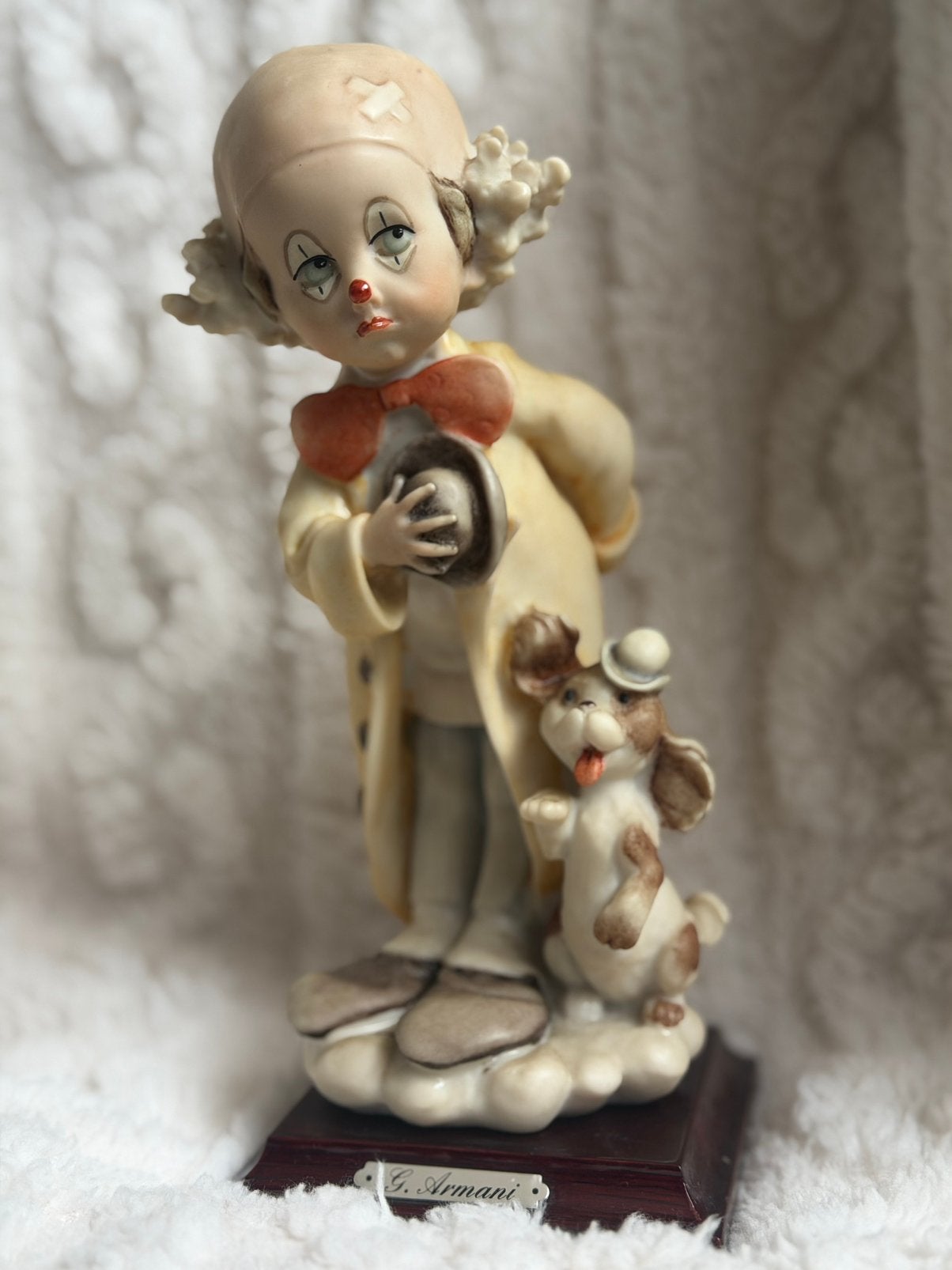 Vintage Armani verdrietige clown met hondje, Enlèvement, Utilisé