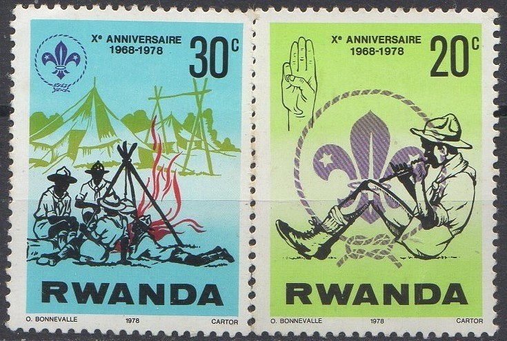 Rwanda - 10e verjaardag Rwandese scouting - 1978, Ophalen of Verzenden, Postfris