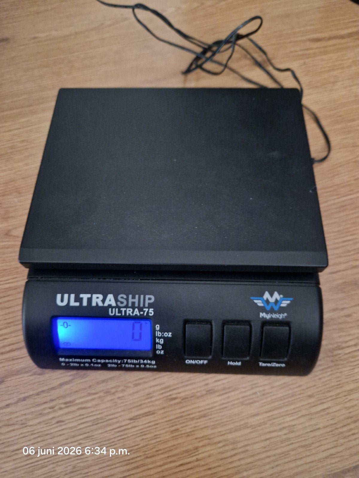 Ultraship ultra-75 pakketweegschaal, Enlèvement