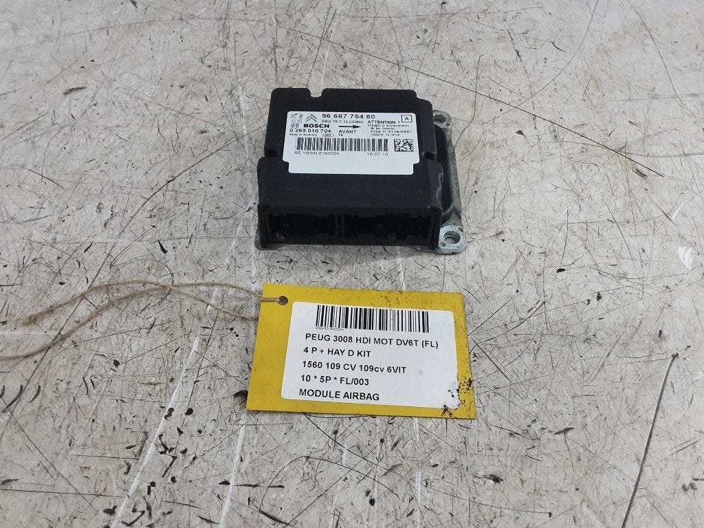 BOITIER AIRBAG Peugeot 3008 I (0U / HU) (9666775480), Kontakt-peugeot@peugeot.com, Utilisé, Peugeot Deutschland GmbH, Bahnhofsplatz
65423  Rüsselsheim, DE