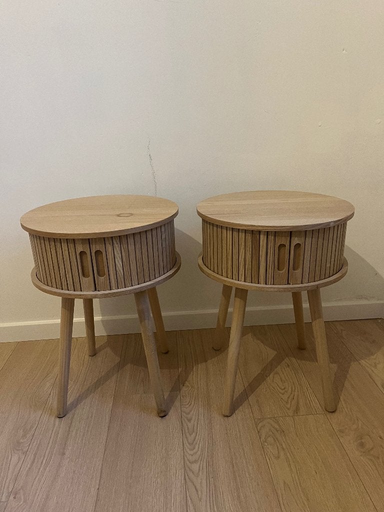 Rotan houten nachtkastjes, Ophalen, Zo goed als nieuw, Hout