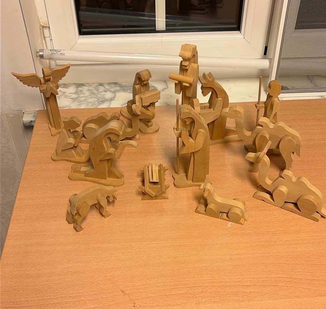 Houten kerststal, Diversen, Ophalen, Zo goed als nieuw