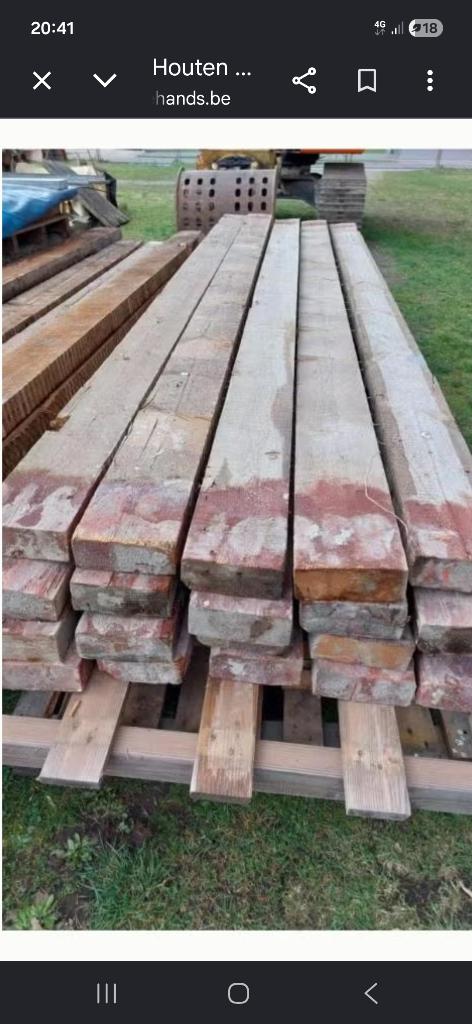 Houten bruggen, Doe-het-zelf en Bouw, Hout en Planken, Gebruikt, Balk, Overige houtsoorten, 300 cm of meer, 50 mm of meer, Ophalen