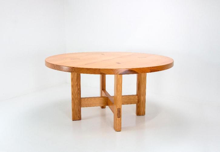 Vintage grenen eettafel RW152, Huis en Inrichting, Tafels | Eettafels, Gebruikt, 150 tot 200 cm, 150 tot 200 cm, Rond, Grenenhout