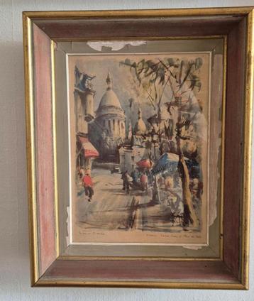 Aquarelle du Sacré Coeur a Paris de l'artiste Marcus Girard beschikbaar voor biedingen