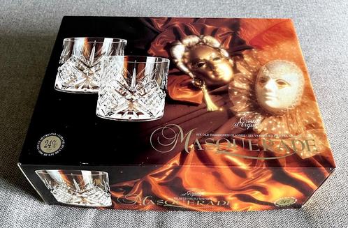 BOX 6 Vintage Glazen "CRISTAL D'ARQUES” MASQUERADE // NIEUW, Huis en Inrichting, Keuken | Servies, Nieuw, Glas of Glazen, Overige stijlen