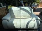 Divan blanc en cuir, Maison & Meubles, Enlèvement, Comme neuf, Cuir