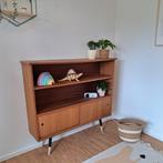 Vintage fineerhout boekenkast, Huis en Inrichting, Ophalen, Gebruikt