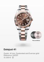 Rolex Datejust rose goud bruine plaat 41mm, Bijoux, Sacs & Beauté, Montres | Hommes, Enlèvement ou Envoi, Or, Rolex