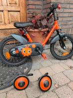 Oranje fiets met zijwieltjes, Fietsen en Brommers, Fietsen | Kinderfietsjes, Ophalen, Gebruikt, B-Twin, Zijwieltjes