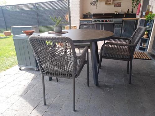 Prachtige Tuintafel SULLA 120 cm, Tuin en Terras, Tuinsets en Loungesets, Zo goed als nieuw, Tuinset, Aluminium, 4 zitplaatsen
