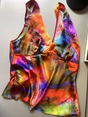 top vintage 100% silk, Kleding | Dames, Verzenden, Maat 42/44 (L), Zo goed als nieuw, Zonder mouw