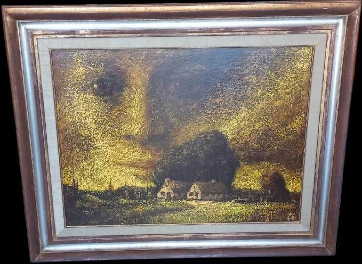 "Gezicht van mijn land" Luc De Ro., Antiek en Kunst, Kunst | Schilderijen | Klassiek, Ophalen