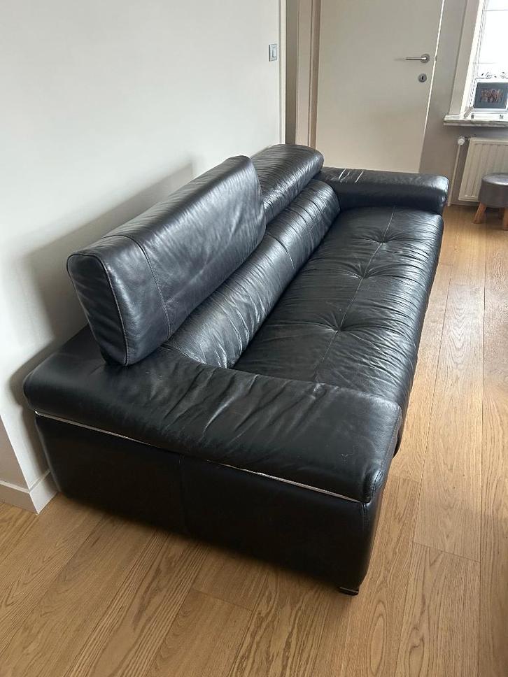 lederen salon Natuzzi inclusief salontafel, Huis en Inrichting, Zetels | Complete zithoeken, Gebruikt, Leer, Ophalen