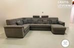 GRATIS LEVERING HEEL BE Groot Grijze Stoffen U Bankstel, Huis en Inrichting, Hoekbank, 300 cm of meer, Ophalen of Verzenden, Zo goed als nieuw