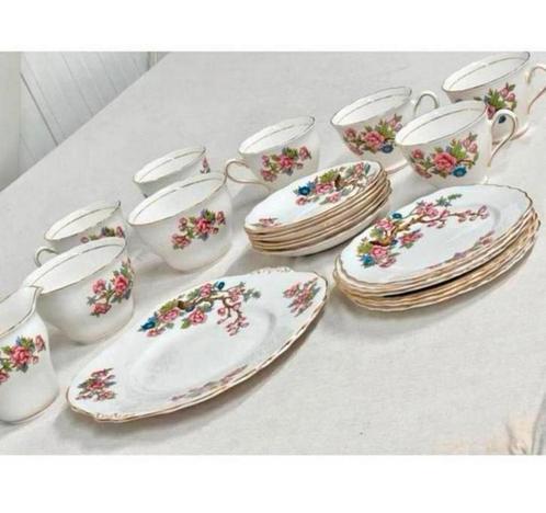 Colclough antiek servies set Indian Tree-patroon jaren 50, Antiek en Kunst, Antiek | Servies los, Ophalen of Verzenden