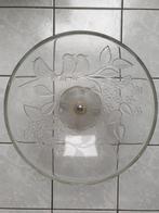 Glazen Fruitschaal Voetstuk Vogels Bladeren Bloemen Trifle, Huis en Inrichting, Ophalen, Gebruikt, Overige stijlen, Glas