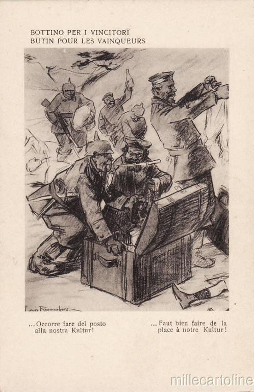 World War I - Postcard - Caricature anti-Allemand - FCM, Collections, Cartes postales | Thème, Non affranchie, Politique et Histoire