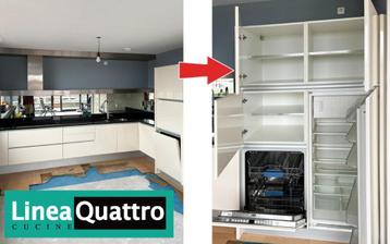 Linea Quattro duurzame "L" keuken 329 x 232 cm... met Miele