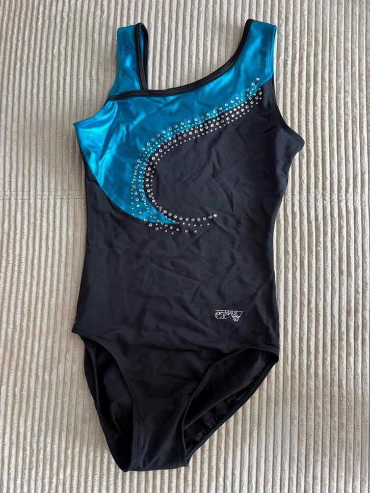 Turnpakje Ervy maat S, Sport en Fitness, Turnen, Gebruikt, Turnpak(je), Kindermaat 146 t/m 176, Blauw, Ophalen of Verzenden
