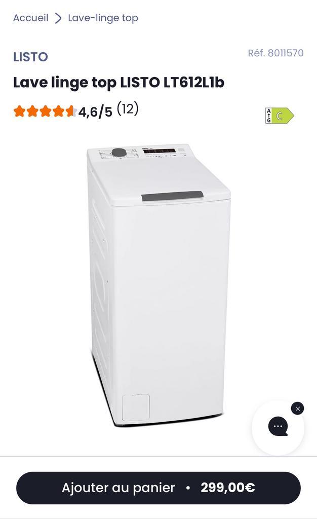 LISTO topwasmachine LT612L1b, Elektronische apparatuur, Airco's, Zo goed als nieuw, Ophalen