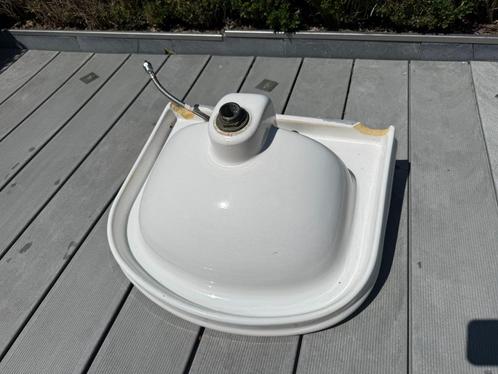 Vintage Lavabo, Doe-het-zelf en Bouw, Sanitair, Gebruikt, Wastafel, Chroom, Steen, Ophalen