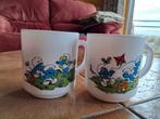 Lot de 2 tasse Schtroumpfs 1985, Enlèvement ou Envoi, Utilisé, Autres matériaux, Autres styles