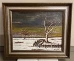Mooi Schilderij op Doek - Ingekaderd - Gesigneerd - 64x54cm, Antiek en Kunst, Ophalen of Verzenden
