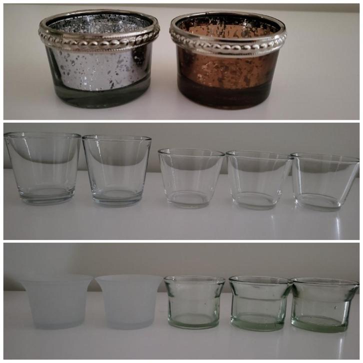 12 theelichtjes, Huis en Inrichting, Woonaccessoires | Kandelaars en Kaarsen, Gebruikt, Kandelaar, Minder dan 25 cm, Overige materialen